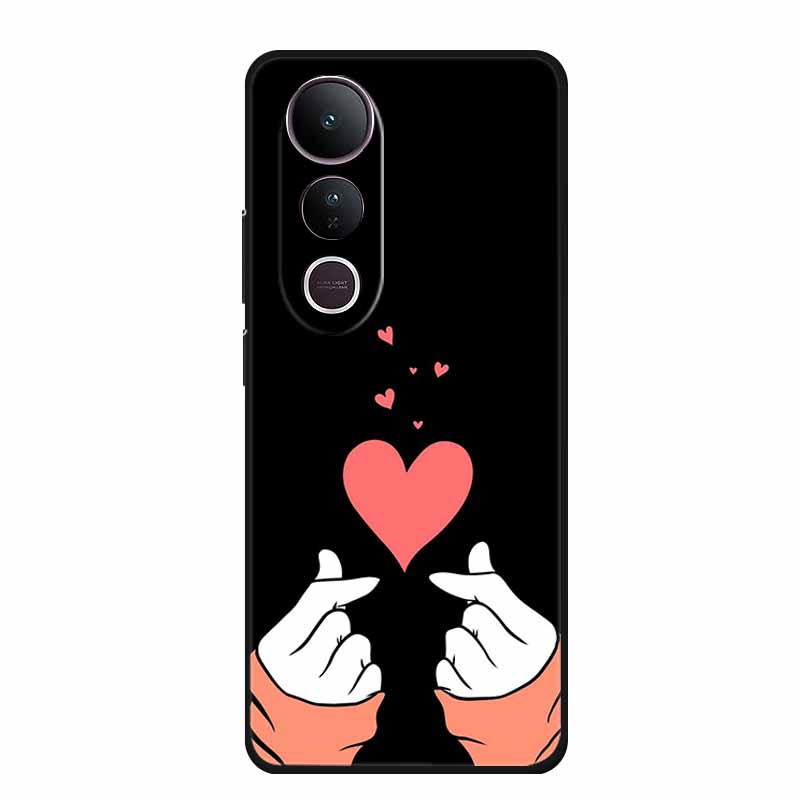 For Vivo V50 Lite Phone Case V 50 lite Coque Cute Cartoon Black Silicone Soft Back Cover For Vivo V50 Lite 5G 4G Case V50lite