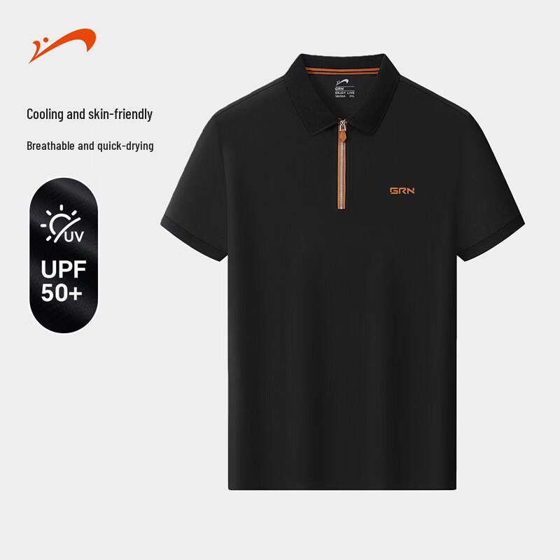 

Men s Guirenniao Ice Silk Sun Protection Quick-Dry Polo Shirt L