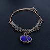 Blue Sapphire Necklace, Handmade Gemstone Necklace, 999 Copper Wire Wrapped Necklace Antique Jewelry, For Engagement Gift