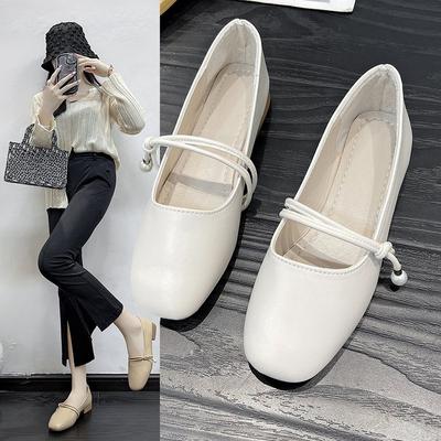 Mary Jane Chaussures Simples Bouche Peu Profonde Chaussures de Mamie Été Plates Chaussures Soja Mode et Confortables