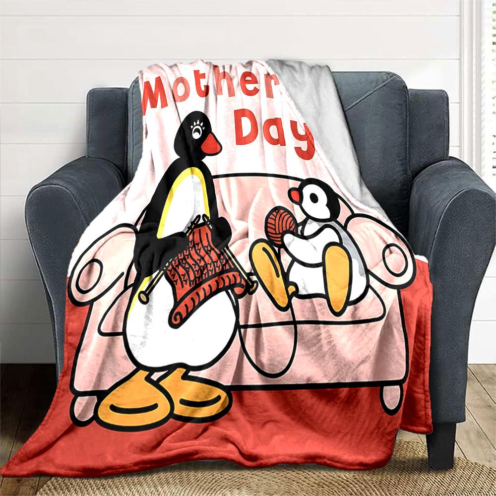 1pc Pingu2 Blanket, Gift, for Men and Women, Soft Blanket, Good for Sofa Bed Couch Travel, Lightweight Flannel Blanket