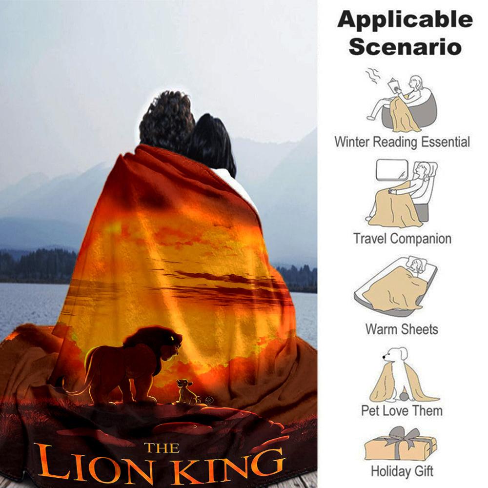 1pc lion king Blanket Lightweight Flannel Throw for Sofa Bed Travel Camping Livingroom Office Couch Chair 1107KK