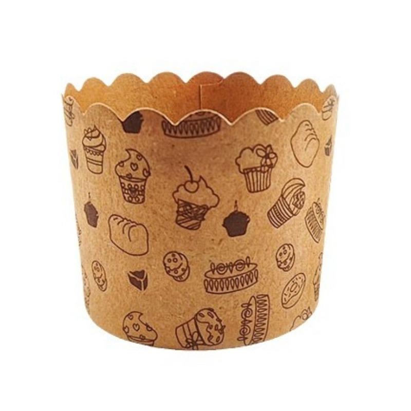 50PCS small kraft paper mechanism cup muffin cup cake cupboard temperature oven baking household small paper tray