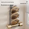 Wall-Mounted Suction Cup Pot Lid and Cutting Board Storage Rack
