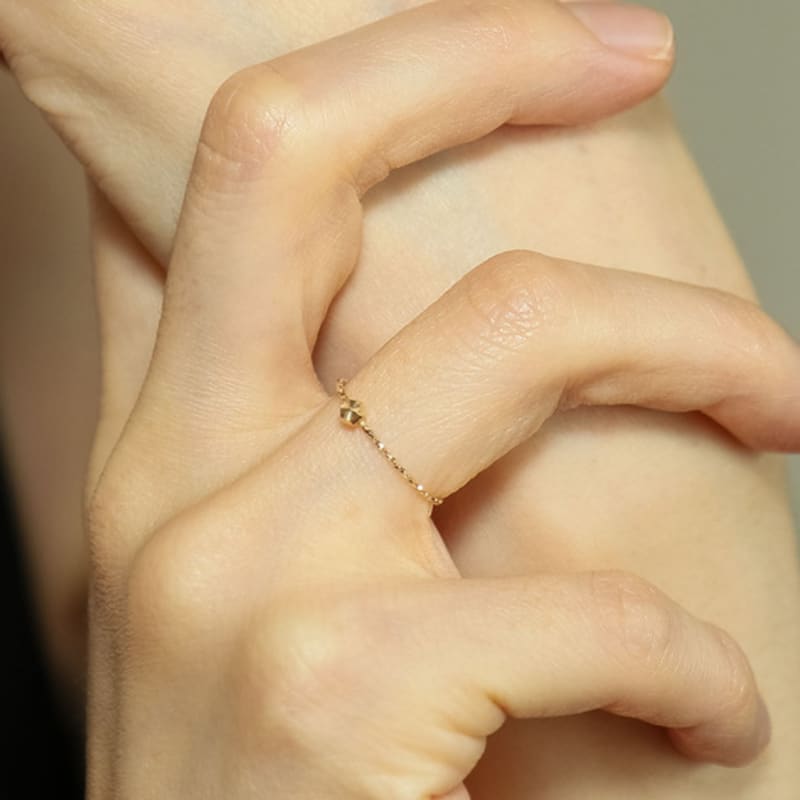 UNI.J Round Cutting 14k Gold Ring Ir265