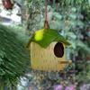 Resins Leaf Bird Nest Box for Garden Balconies Small Bird House Outdoor Hanging Ornament for Wrens Finches Hummingbirds