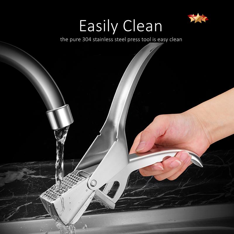 GEDO Ultra High Thcikness Durable Garlic Press Widen Ergonomic Handle Kitchen Ginger Juice Maker Wassabi Crusher for Chef