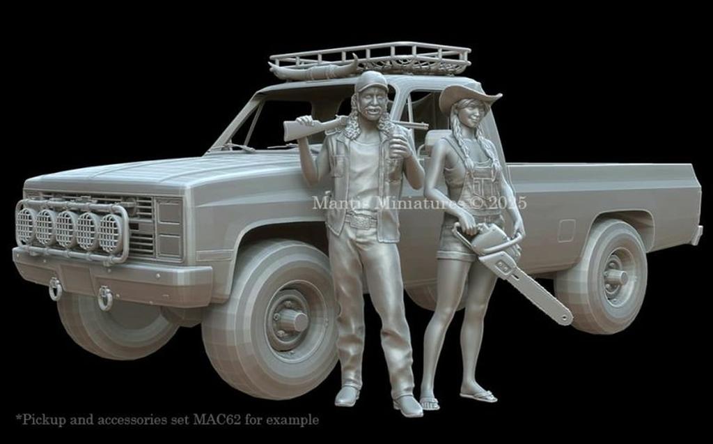 Mantis Miniature S Scale Resin Kit of Modern American Redneck Workers Man35210 1/35 (2 Figures)