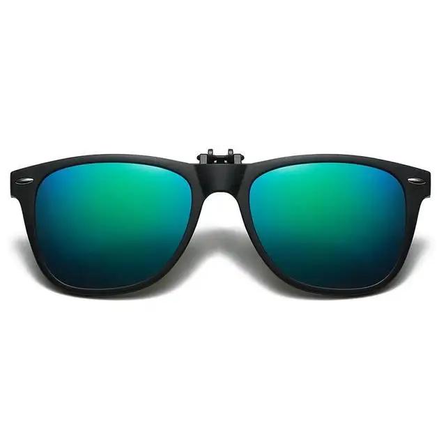 Clip On Sunglasses Men Vintage Square Glasses Anti Glare Night Vision for Car Driving