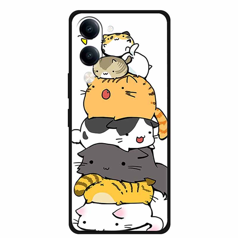 Lovely Relief Cover For Vivo Y04 V2430 Y37C Y29S V2446 Funda 3D Cartoon Soft Silicone TPU Phone Case Y29T Y19sGT Bumper
