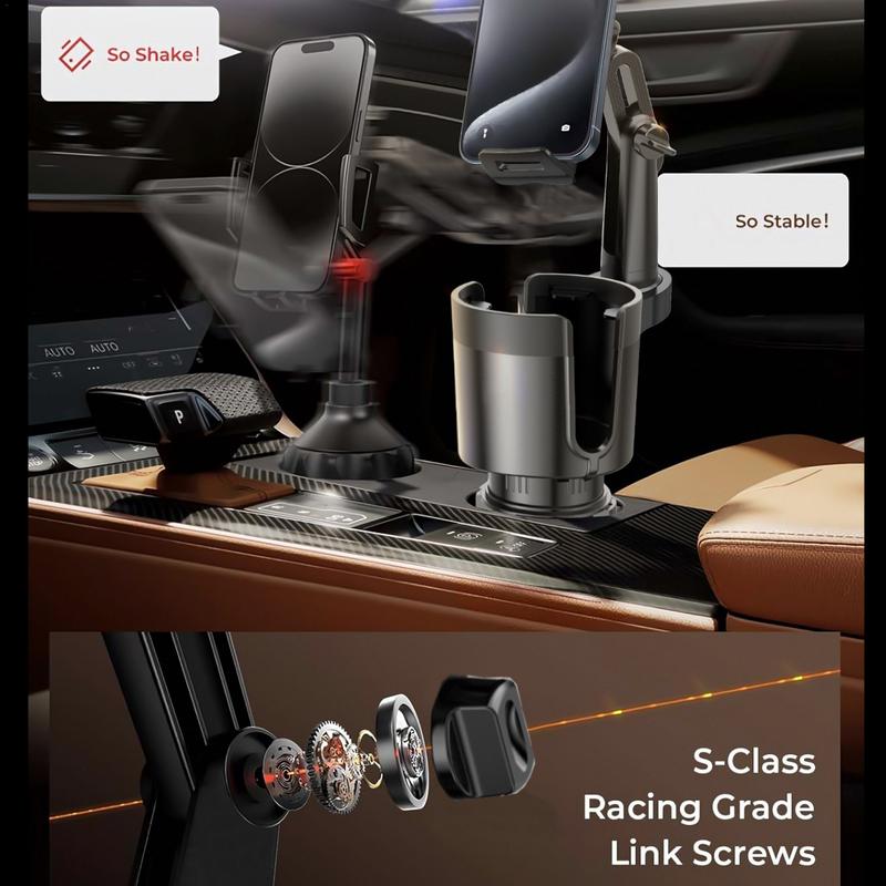 

Cup Holder Expander With Phone Mount 2-in-1 Car Bottle Expander Phone Holder Adjustable Cup Holder Expander With 360 Rotation Russian Federation