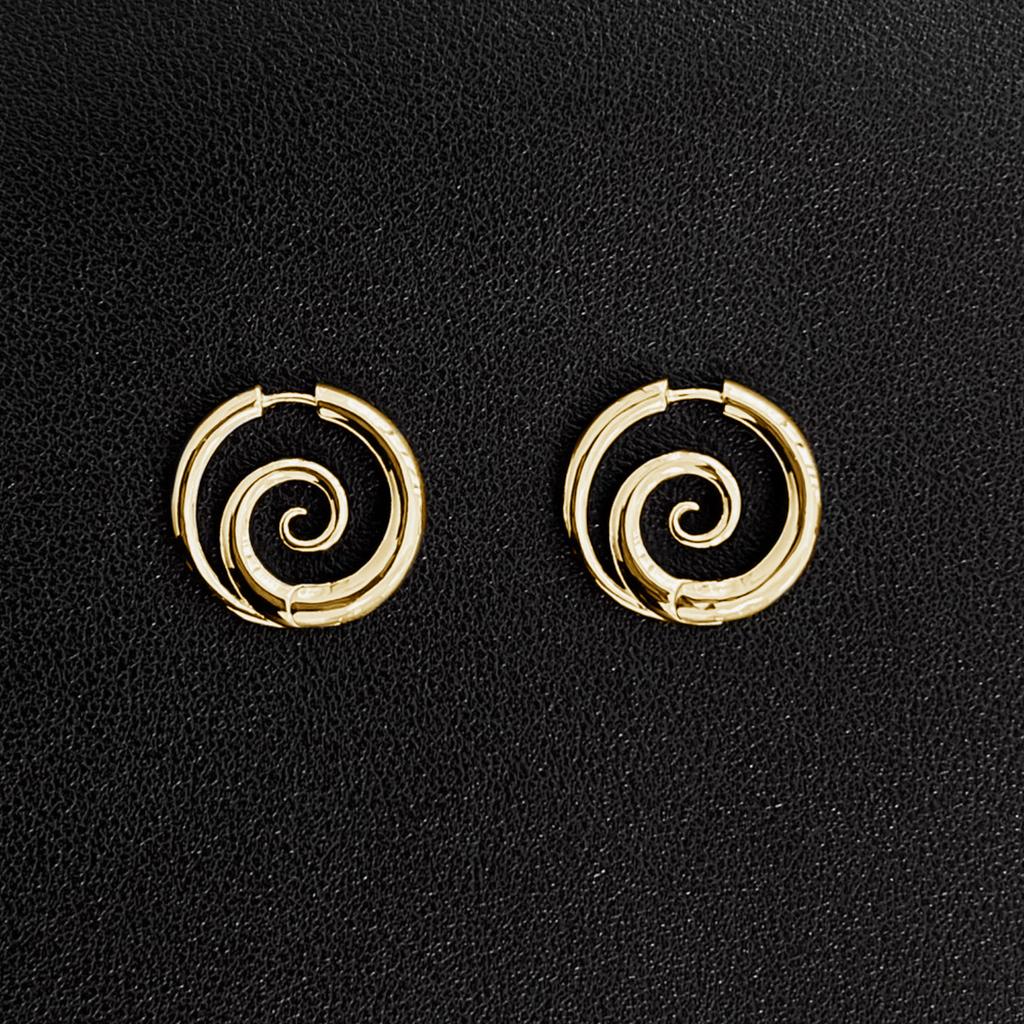 Ins Wind Minimalist Glossy Spiral Circle Earrings Fashion Snail Shape Geometric Design Sense Earrings Female Elegant Accessories Classic Jewelry