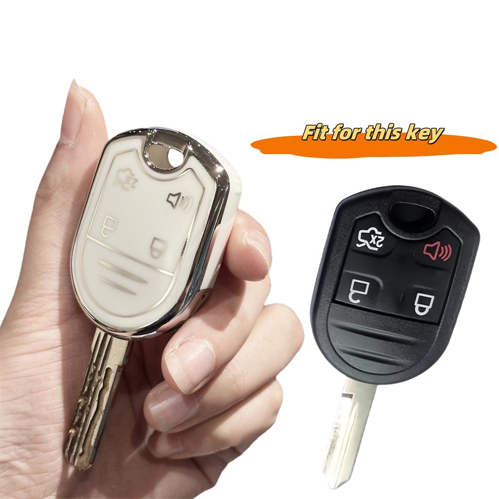 Tpu Car Key Case Cover Key Fob Cover For Ford Edge Explorer, Ranger, Expedition, Mustang, Escape, Taurus, Mazda Tribute
