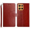 For Motorola Moto G Stylus 5G (2025) Case with Wrist Strap Y Shaped Lines Imprint Leather Phone Cover