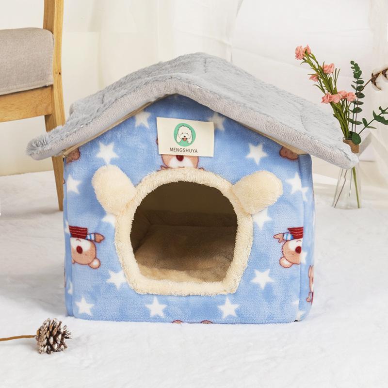 New Cat Nest  Four-season Warm House  Closed Cat Villa  Detachable Universal Dog House  Cat Bed Pet Supplies