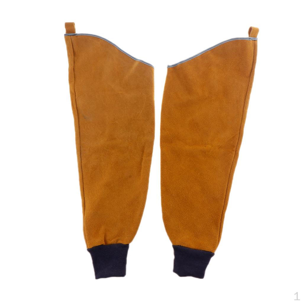 Сварочные нарукавники из коровьей кожи жёлтый