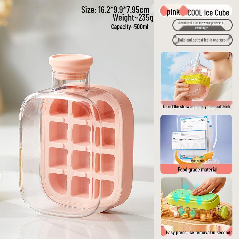 Press-Type Ice Cube Tray: Food-Grade Freezer Mold for Homemade Ice Cubes