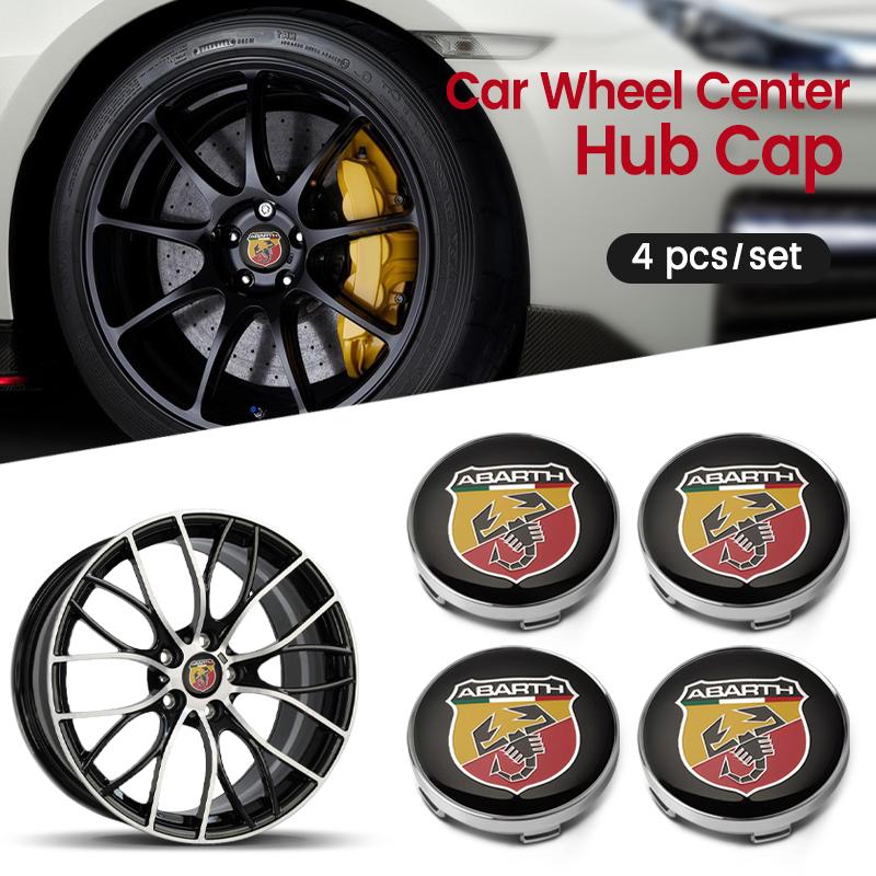 Tapa Central de Cubo de Rueda de Coche de 60 mm Tapa Central de Cubo de Llanta Cubierta Antipolvo de Cubo para Fiat 500 Punto Ducato Stilo Palio Bravo Pondo Abarth