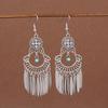 Vintage Chinese Tassel Earrings: Yunnan Dai Style with Tibetan Silver for Women