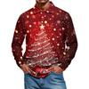Men's Casual Style Solid Color Loose  Shirt Long-sleeved Top
