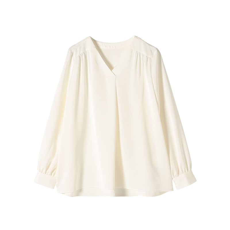 

[Ships Ladies] SHIPS for women blouse back satin V neck long sleeve 311112108 off white ONE SIZE
