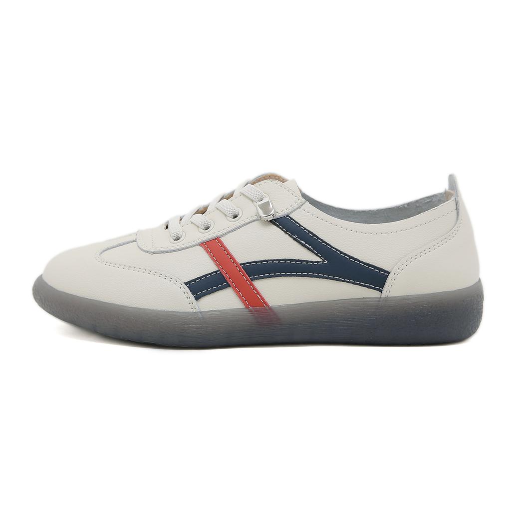 Cowhide White Shoes for Women In Spring New Korean Version of Jelly Soft Sole Women's Shoes Versatile Korean Version of Sports Flat Shoes