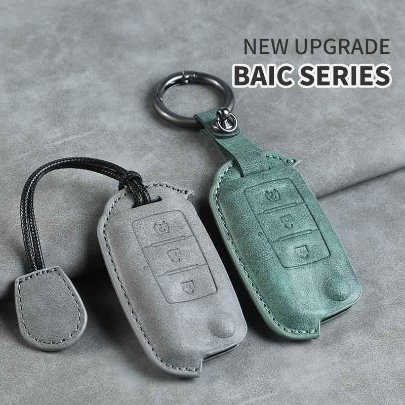 For BAIC WEVAN m35 M30  M20 HYOSOW S3 s3l20 M30S S6 S2 S5 Bispeed t5 Leather Key Cover Keychain Key Case Car Key rope Keyring