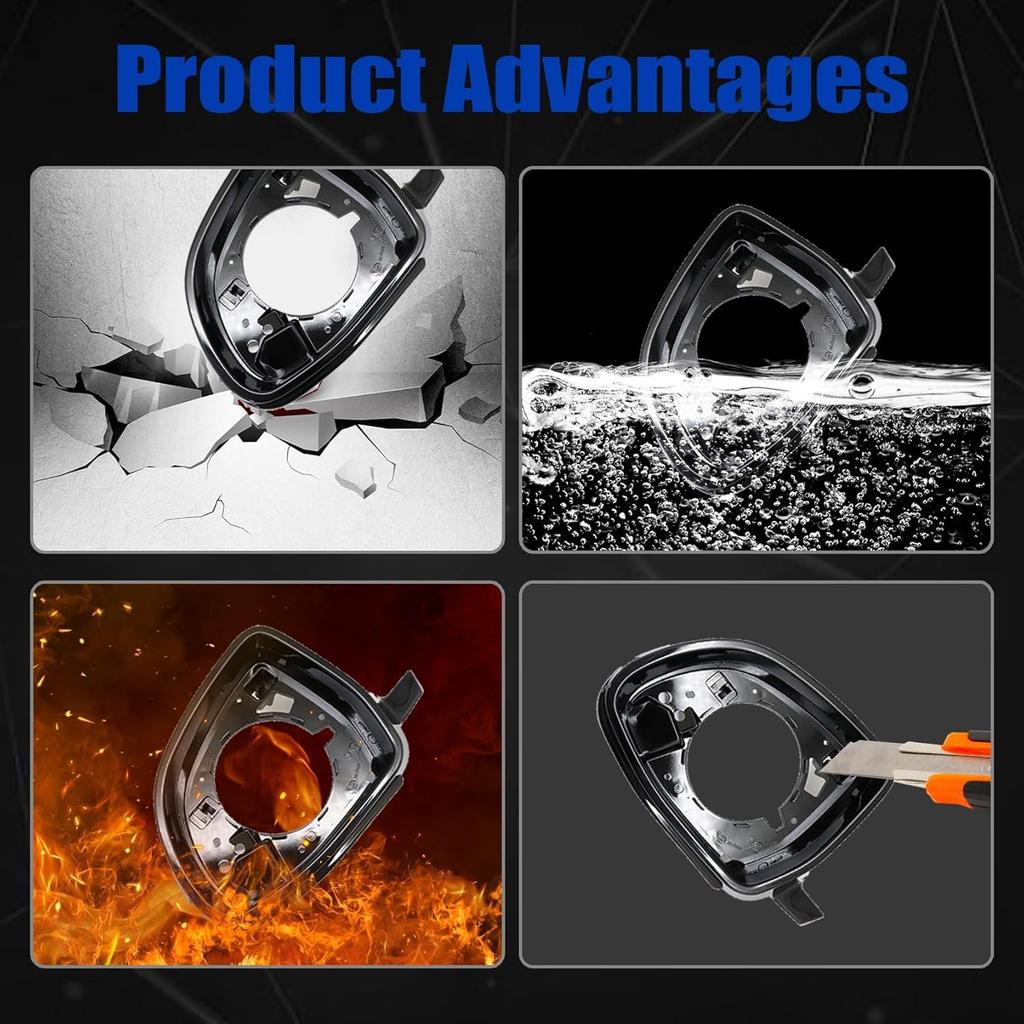 FZJDSD 51167327911 Mirror Housing Frame Trim 1Pc Left Side Compatible With BMW X3 X4 X5 X6 2014-2019 Black Side Mirror Shells Cover Cap