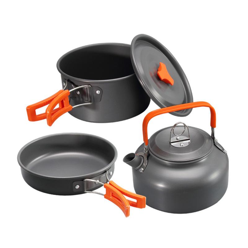 Camping Cookware Outdoor Cooking Pot Set Heat Cooker Travel Tableware Pot Kettle Tourist Kitchen Utensil Equipment Ultralight