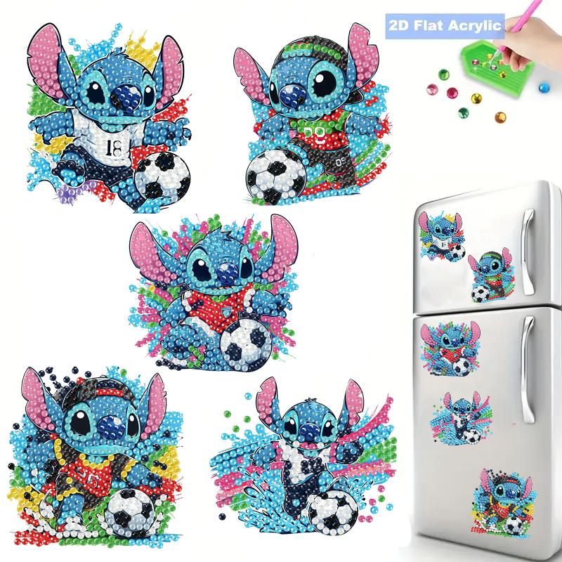 6Pcs Little Football Player Diamond Art Fridge Magnet Diamond Painting Refrigerator Magnet Diamond Painting Fridge Magnet for Adults Beginners