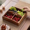Light Luxury Walnut Four-Compartment Snack Platter