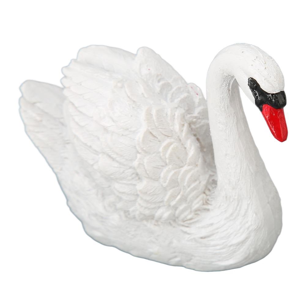 2pcs Small Resin Swan Ornaments Resin Cake Topper Set Swan Decorations Garden Pond Use