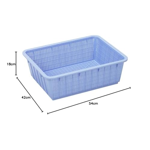 Tombo Deep Colander, Made In Japan, 42cm W X 54cm D X 18cm H, Blue, Assist Shinki Synthetic, 54cm Deep