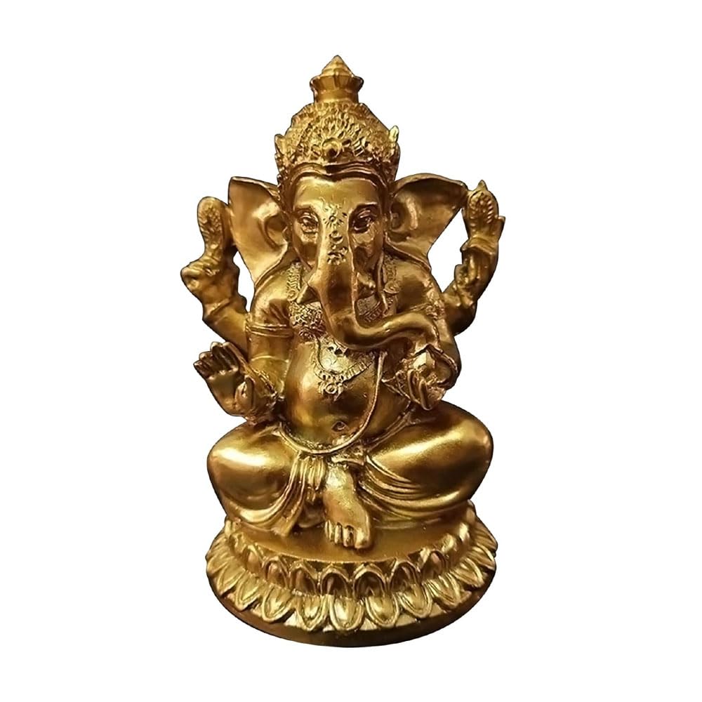 

Золотая статуэтка слона Ганеши Фэн-шуй, Улучшает удачу, Способствует процветанию бизнеса, Декор прихожей [Параллельный импорт]