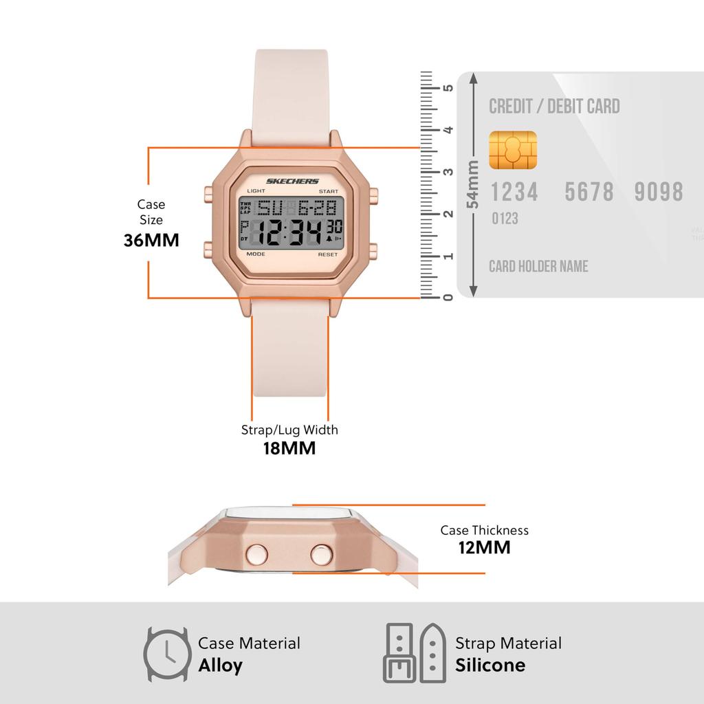 Skechers Digital Silicone Watch SR6195 Women's