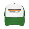 Sommer Atmungsaktiv Deutschland Flagge Deutschland Fußball Netz Golf Hut Kappen Unisex Verstellbar Schaumstoff Trucker Hüte Für Freizeitkleidung