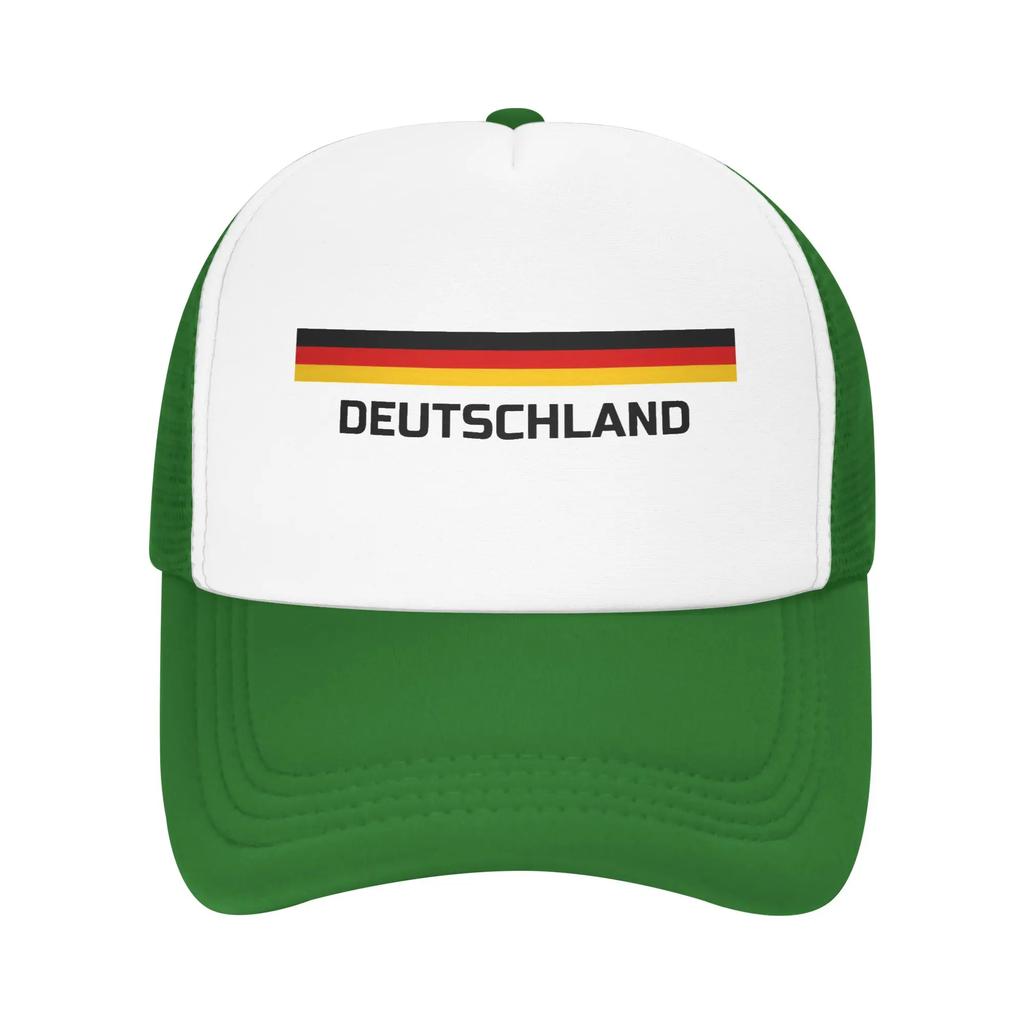 Sommer Atmungsaktiv Deutschland Flagge Deutschland Fußball Netz Golf Hut Kappen Unisex Verstellbar Schaumstoff Trucker Hüte Für Freizeitkleidung