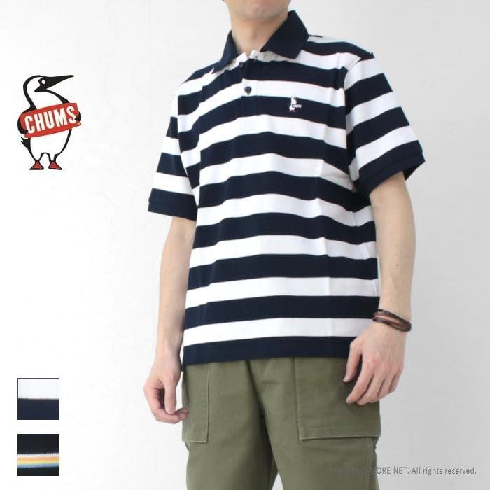Chums Booby Border Polo Shirt Playful Striped Short Sleeve Tops Casual Unisex 2025 Spring Summer