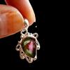 Natürlicher Wassermelonen-Turmalin Edelstein 925 Sterlingsilber Seltener Anhänger, Geschenk024