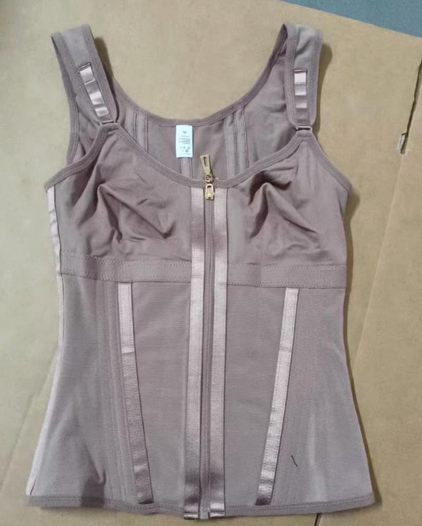 Body Sculpting Slimming Tummy Control Sports Zipper Shapewear for Women - Enhanced Three-Row Buckle Vest