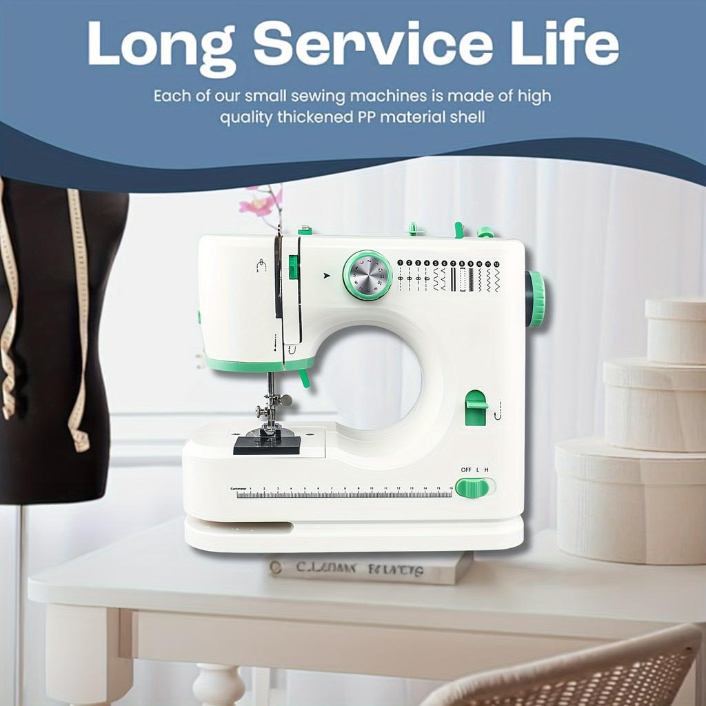 Mini Sewing Machine, Electric Portable Sewing Machine, Adjustable Sewing Speed, 12 Stitches, Two Speeds, with Foot Pedal and Sewing Kit