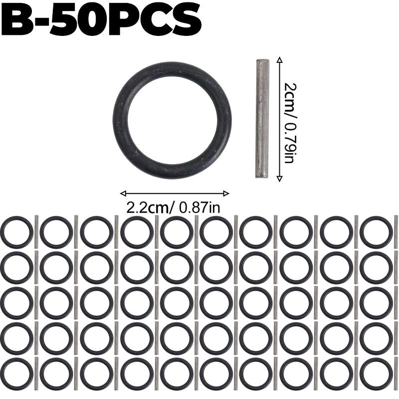 5/50Pcs O Ring Rubber Sealing Washer Black Gasket Oil Resistant High Temperature Ring with Spring Clip Wrench Component Tools
