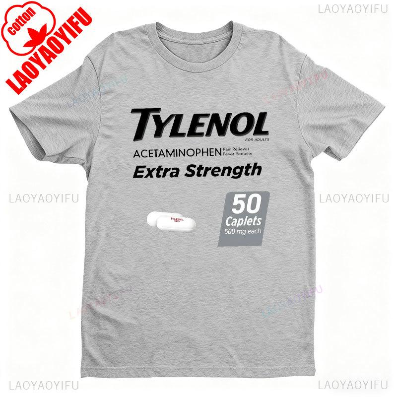 Красный Тайленол Медицина Костюм на Хэллоуин Хлопковая Футболка Косплей Футболка Фармацевта Футболки с Символикой Аутизма Пародийная Футболка Модные Футболки S