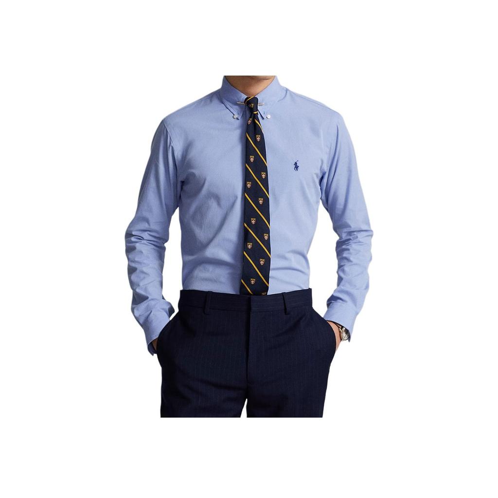 Polo Ralph Lauren Solid Color Pony Embroidered Single-Breasted Long Sleeve Shirt Men Shirts Lafayette-Blue 710883341-001