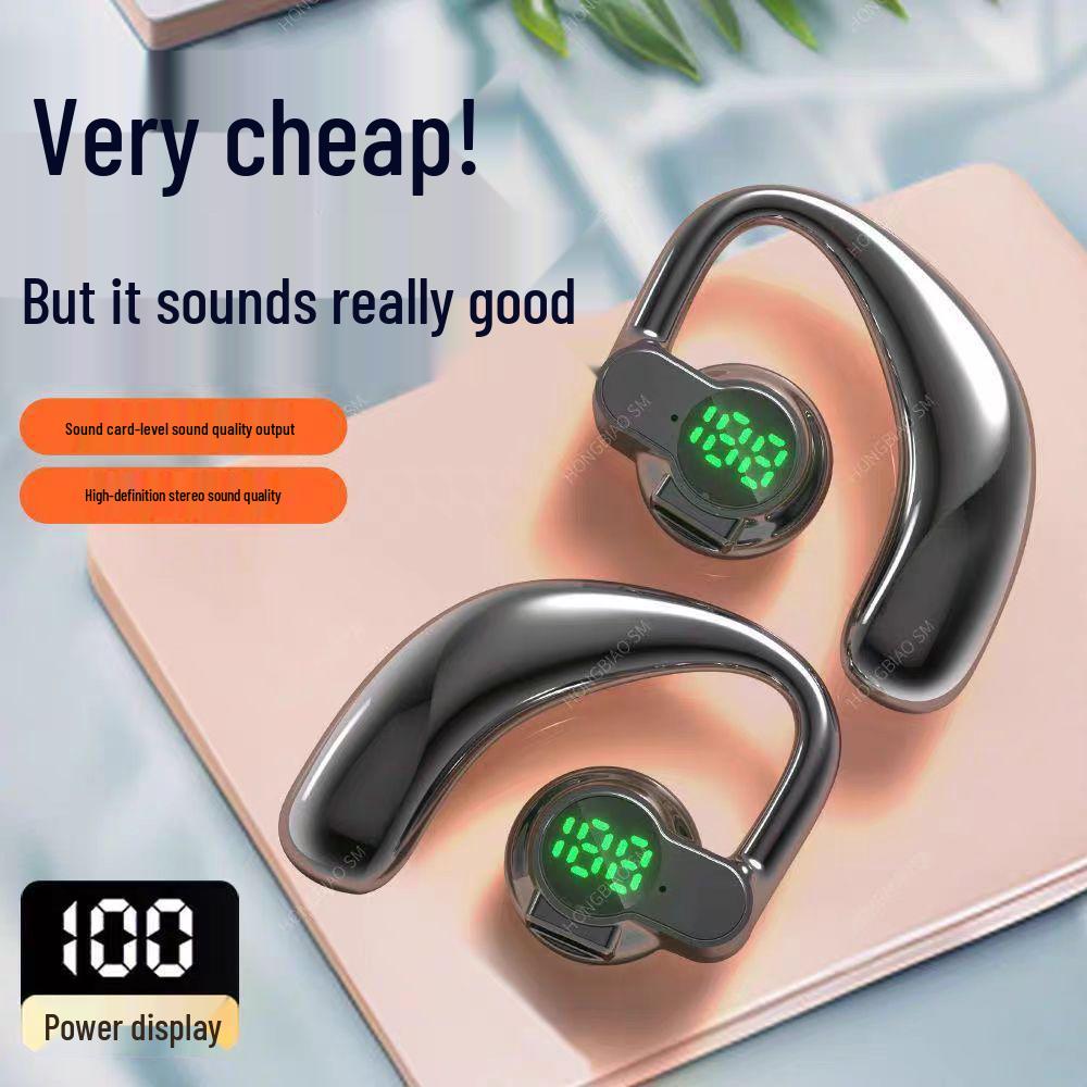 2025 Universal Wireless Bluetooth Earphones with Digital Display - Over-Ear, Long Battery Life, Left & Right Wear