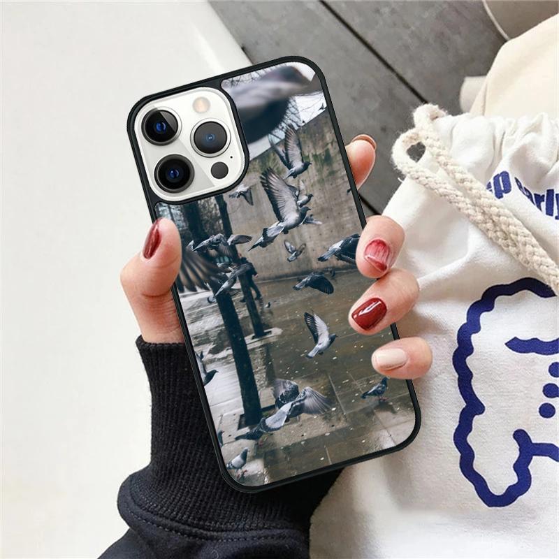 Tauben Vögel Schwarm Tier Handyhülle Für iPhone 17 Air 15 16 Hülle 11 13 14 Pro Max 12 Plus Max XR