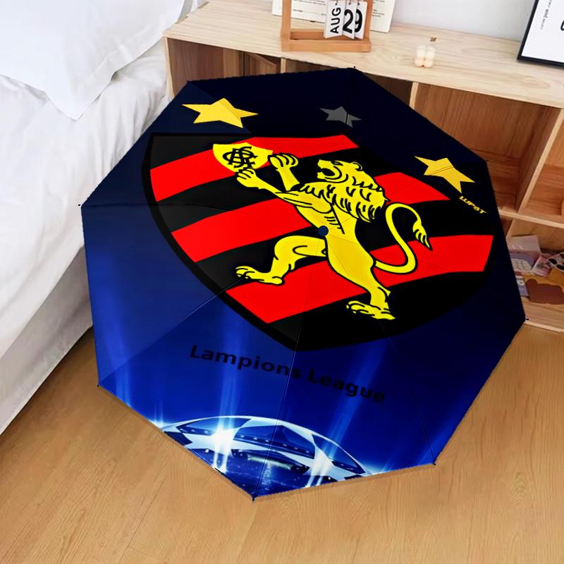 1PC Sport Club Football Crest Printed Umbrella Folding umbrella, automatic umbrella 8-Frame for Travel, camping Fan gifts Christmas Gifts