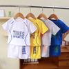 Children's Set Boys' Summer Korean Version Letter Printed Quick Drying Short Sleeved Shorts Sports