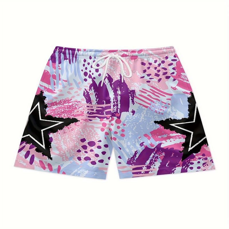 

Мужские шорты с завязками на талии с принтом Black Star, быстросохнущие дышащие шорты из полиэстера, повседневная уличная одежда, пляжные шорты для отпуска, спортивные брюки 2XL