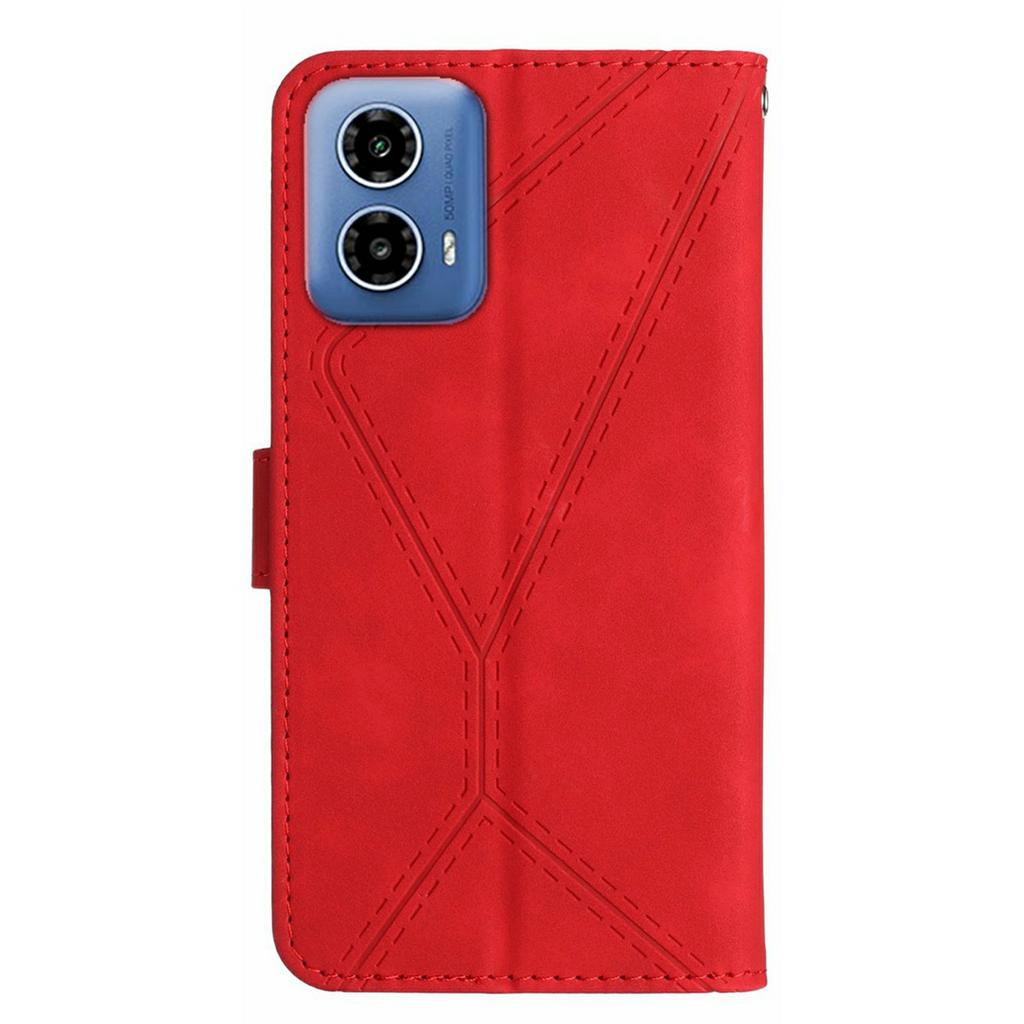 HT05 Dla Motorola Moto G35 5G Etui Skóra w Dotyku Linie Skóra PU Klapka Pokrowiec na Telefon